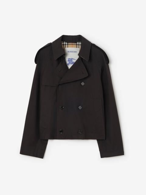 Burberry Cropped Tropical Gabardine Leadenham Trench Coat