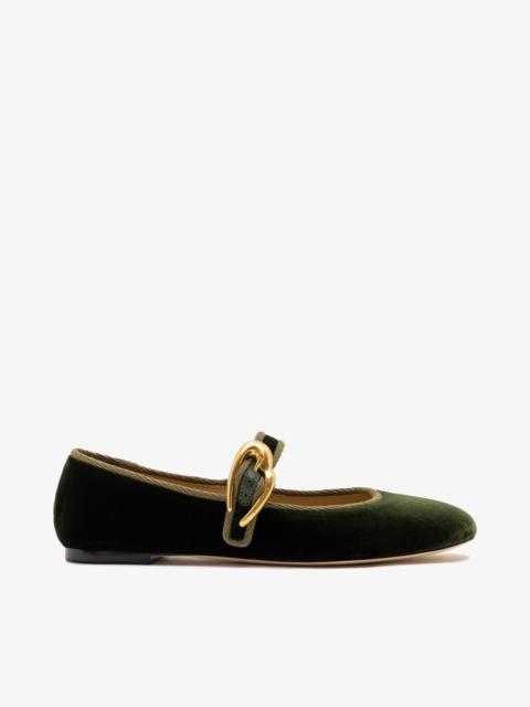 Larroudé Verona Ballet Flat Bosco Velvet