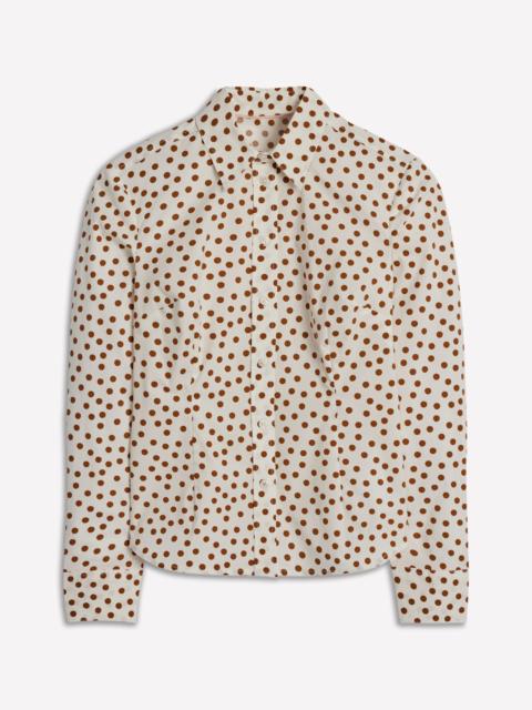 BODEN Saskia Stretch Cotton Shirt-Cognac, Painted Dot
