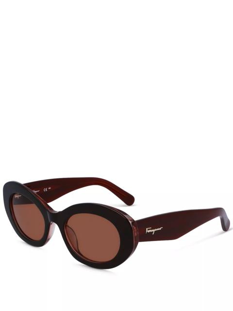 FERRAGAMO Oval Sunglasses, 53mm