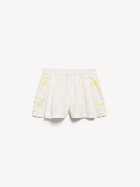 BALENCIAGA Women's Extreme Tie Dye A-line Boxer Shorts in White/yellow