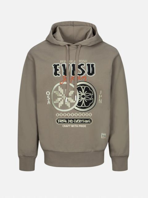 EVISU SNOWFLAKE AND KAMON EMBROIDERY RELAX FIT HOODIE