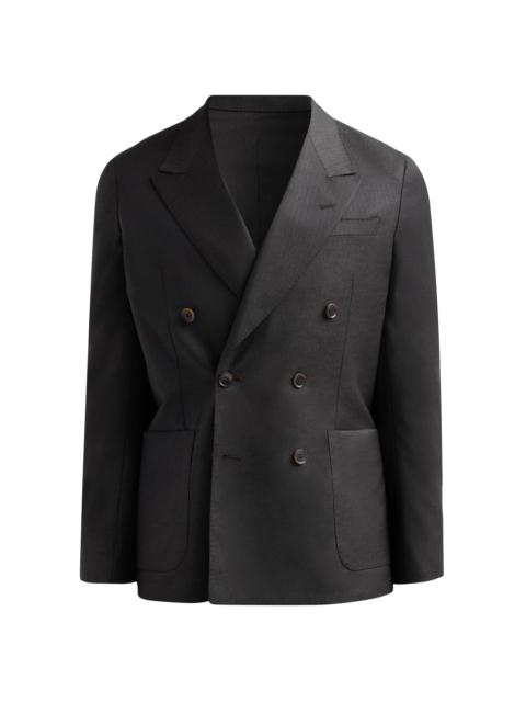 Paul Smith Men's Peak Lapel Wool Double-Breasted Blazer - Dark Brown