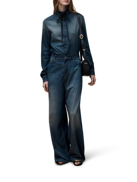 Dior REGULAR FIT JEANS IN BLUE STONEWASHED COTTON DENIM