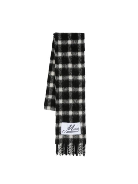 Marni check-print fringed scarf