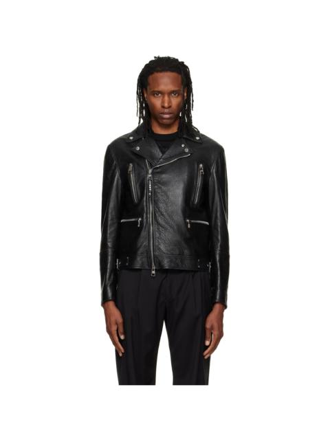 Alexander McQueen Black Classic Biker Leather Jacket