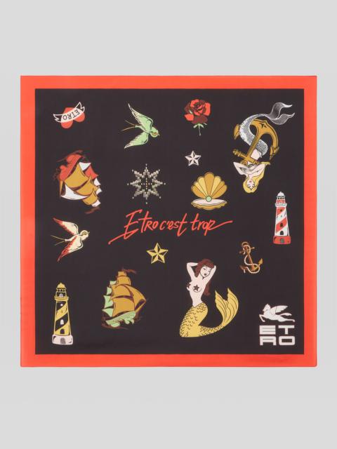 Etro TATTOO PRINT SCARF