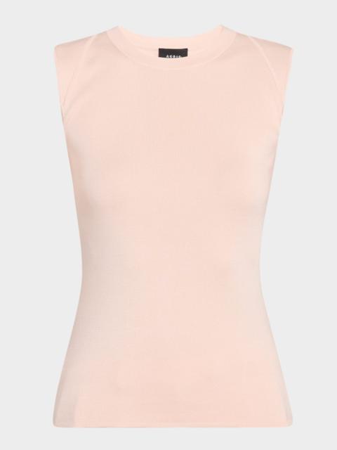 AKRIS Sleeveless Fitted Silk Stretch Knit Top