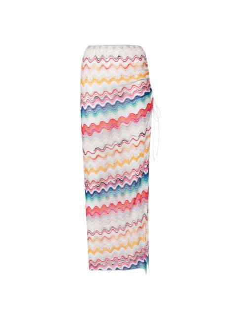 zigzag-woven draped skirt