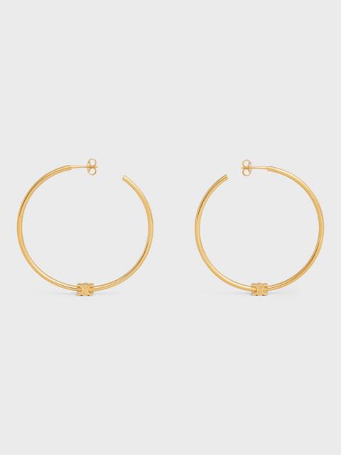 Triomphe Large Hoops in Brass with Gold Finish