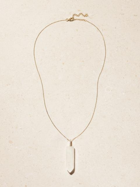 MATEO 14-karat gold, quartz and diamond necklace Gold