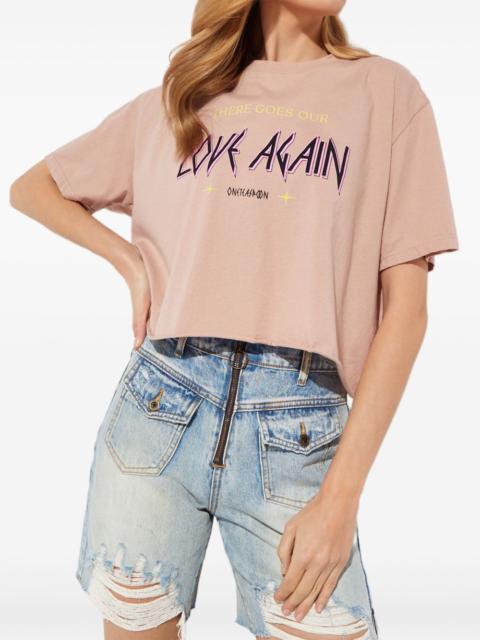 ONE TEASPOON raw-edge printed T-shirt