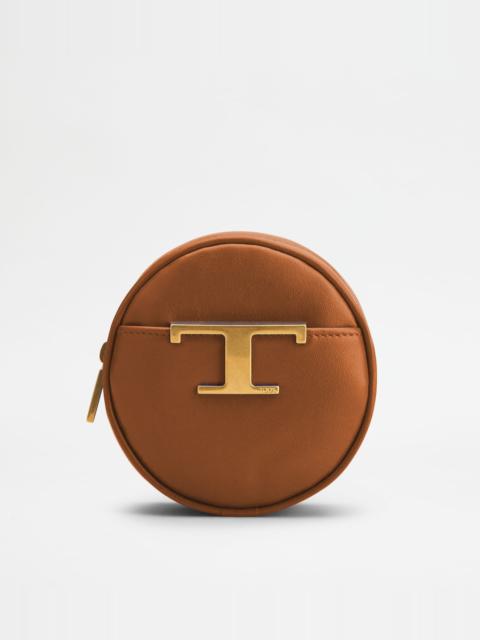 Tod's TIMELESS COIN PURSE IN LEATHER - BROWN