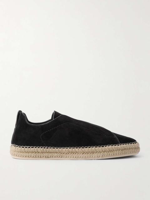 Triple Stitch™ Leather-Trimmed Suede Slip-On Sneakers