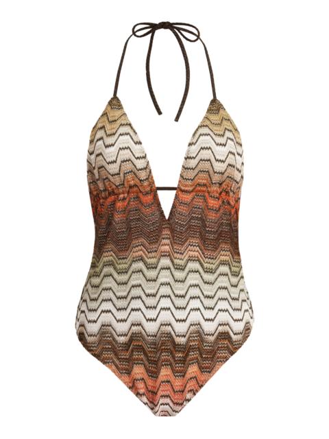 Missoni Knit One-Piece Swimsuit orange