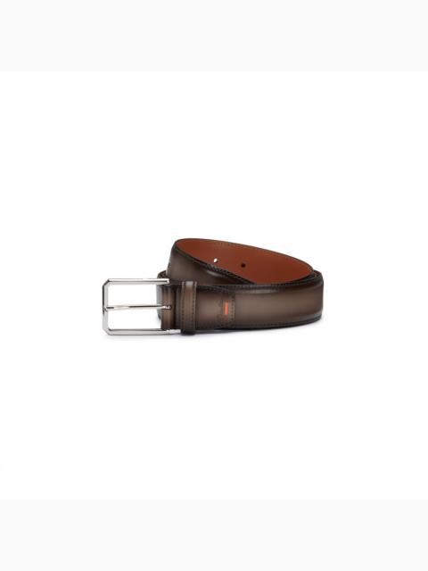 Santoni Brown leather adjustable belt