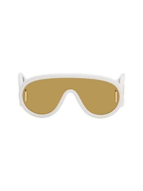 Loewe White & Gold Wave Mask Sunglasses
