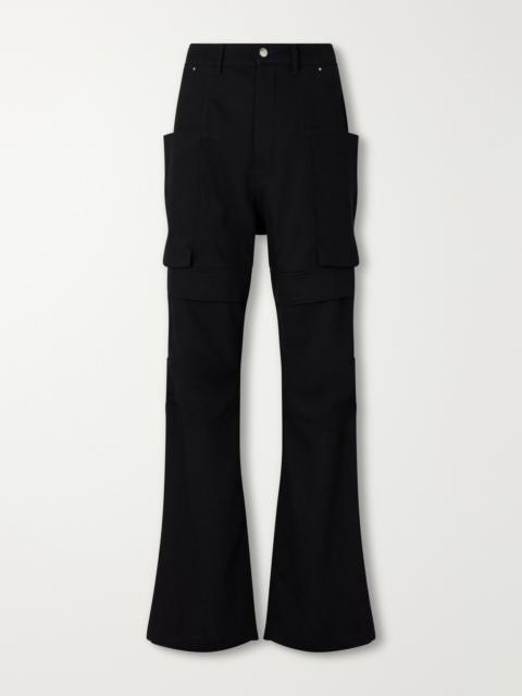 Rick Owens Stefan Flared Grain De Poudre Wool Cargo Trousers