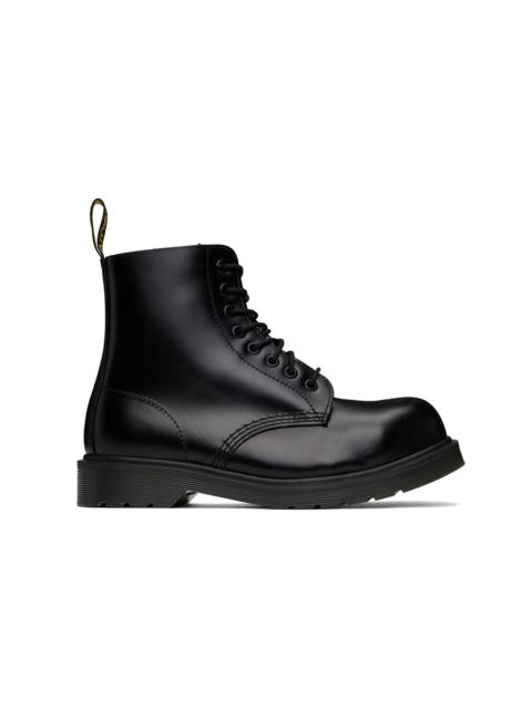 Dr. Martens Black 1460 Analine Steel Toe Leather Boots