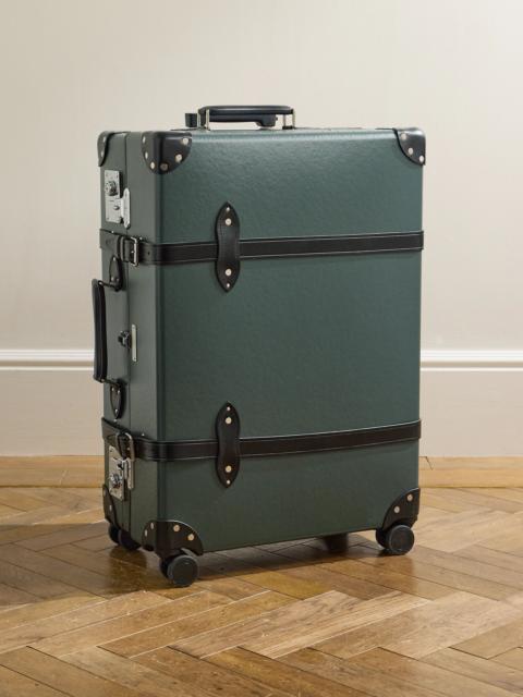 Globe-Trotter No Time To Die Leather-Trimmed Vulcanised Fibreboard Check-In Suitcase Green