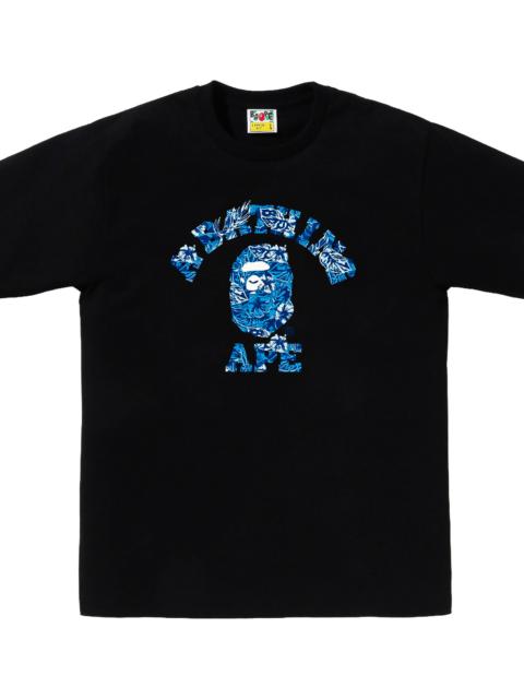 A BATHING APE® Palm Resort Camo College Tee "Black Blue" BAPE109