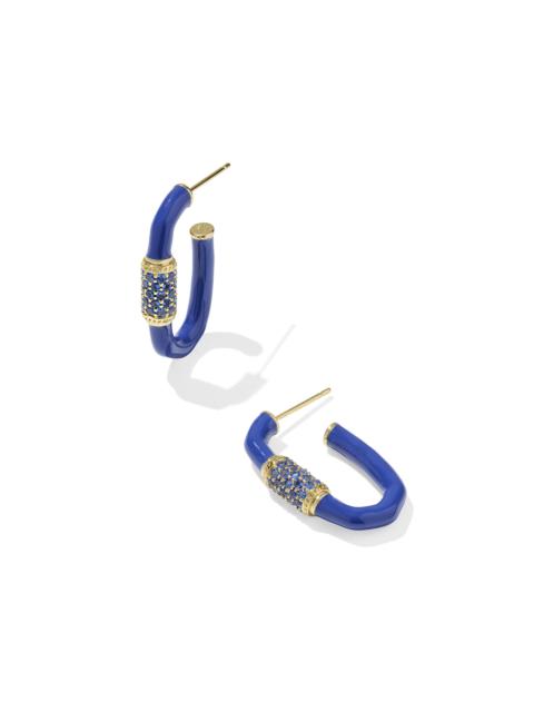 KENDRA SCOTT Emery Gold Enamel Hoop Earrings