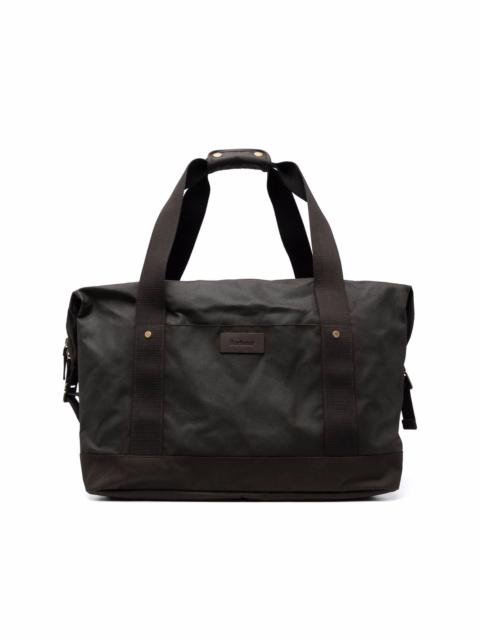 Barbour logo-patch luggage tote bag