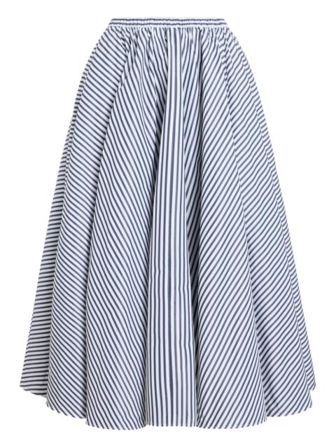 PATOU elasticated-waist striped midi A-line skirt