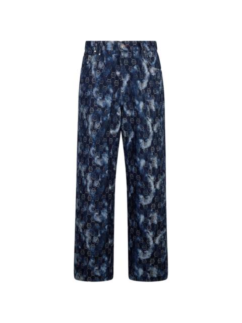 PHILIPP PLEIN monogram-pattern denim jeans