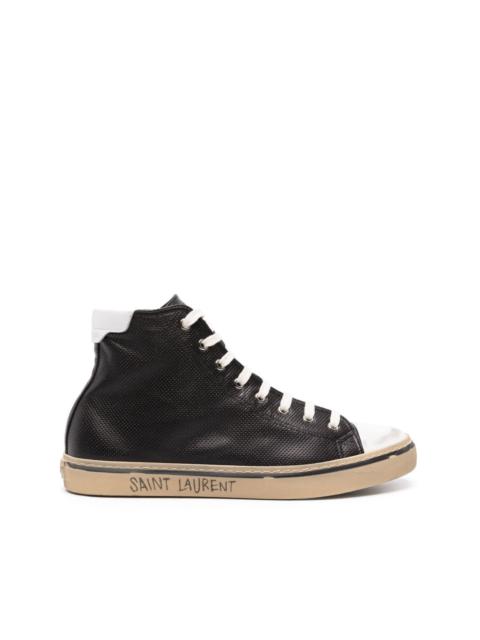 SAINT LAURENT Malibu lace-up leather sneakers