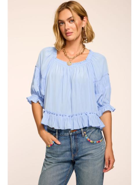 RAMY BROOK Natasha Ruched Square Neck Blouse