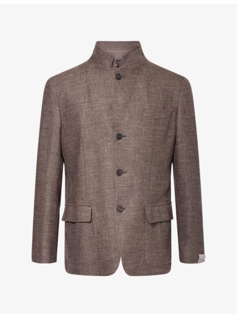 CORNELIANI Removable-Neck Trim Wool Blazer
