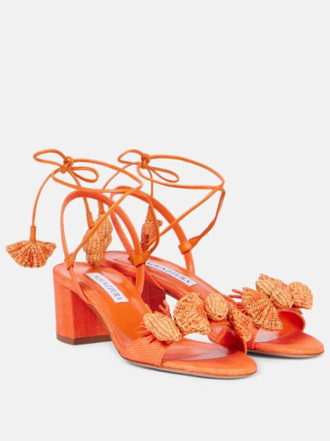 AQUAZZURA Marea 50 leather-trimmed raffia sandals