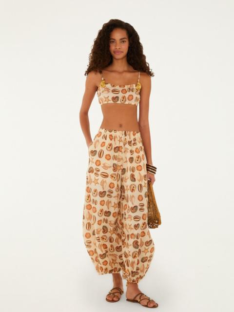 FARM RIO Sand Marine Shells Balloon Pants