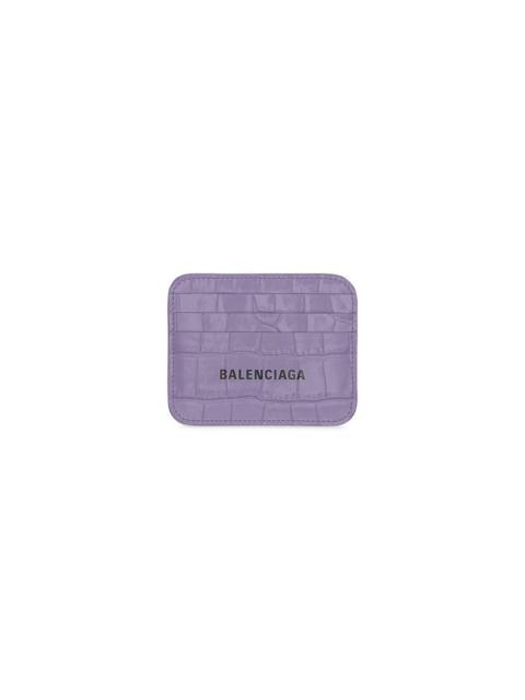 BALENCIAGA cash card holder with split crocodile embossed