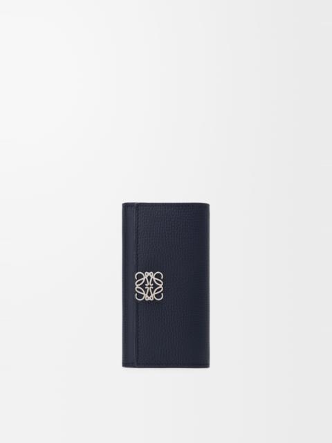Loewe Anagram key case in pebble grained calfskin