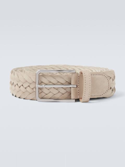 Canali Braided suede belt