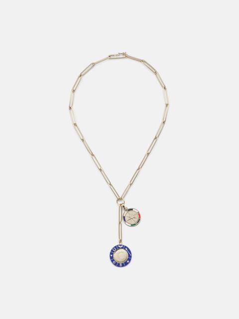 FOUNDRAE Crescent & Internal Compass 18kt gold necklace with diamonds