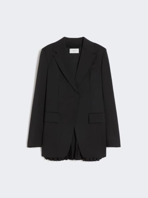 Sportmax Tailored wool blazer with pleated back - black