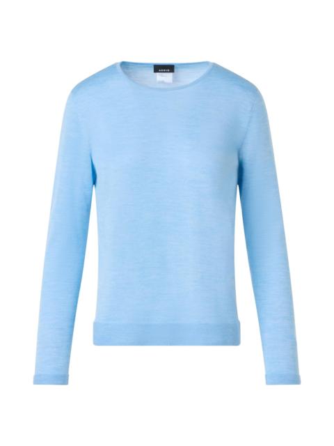AKRIS Women's Fine Gauge Cashmere-Silk Sweater - Powder Blue