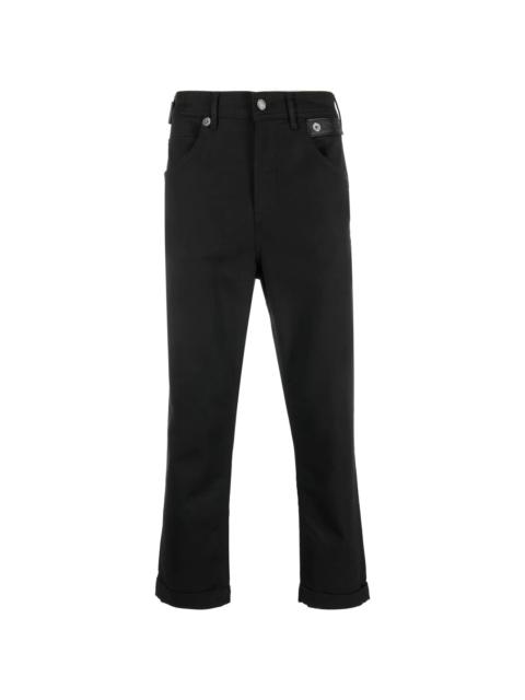 Neil Barrett logo-patch cropped kick-flare trousers