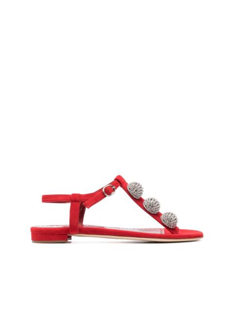 Manolo Blahnik crystal-embellished flat sandals
