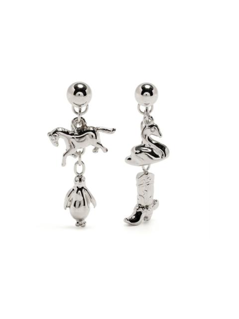 swan and boot single earring