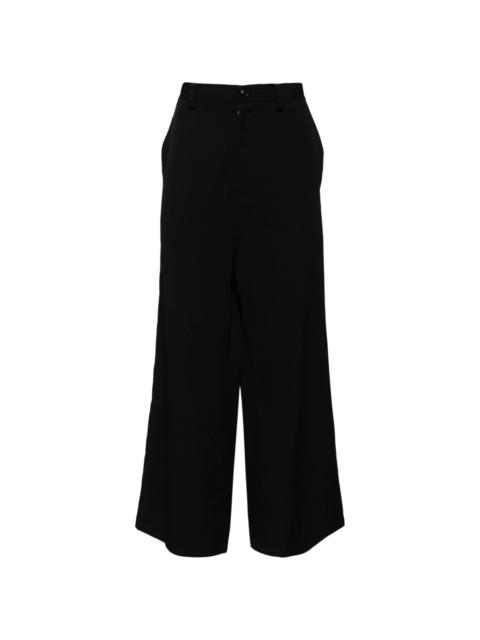 wide-leg wool trousers