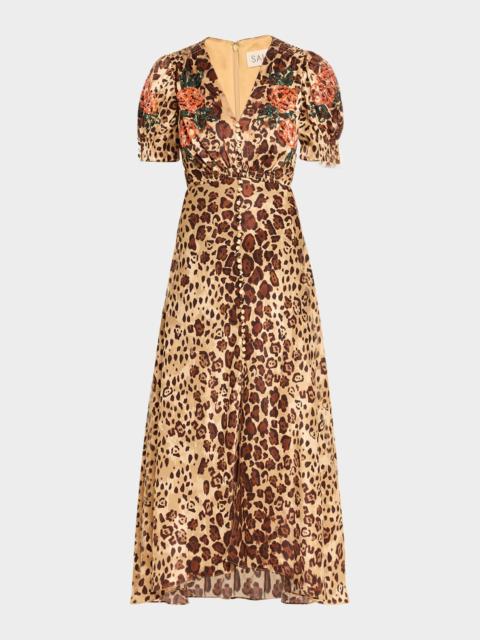 SALONI Lea Printed Long Dress