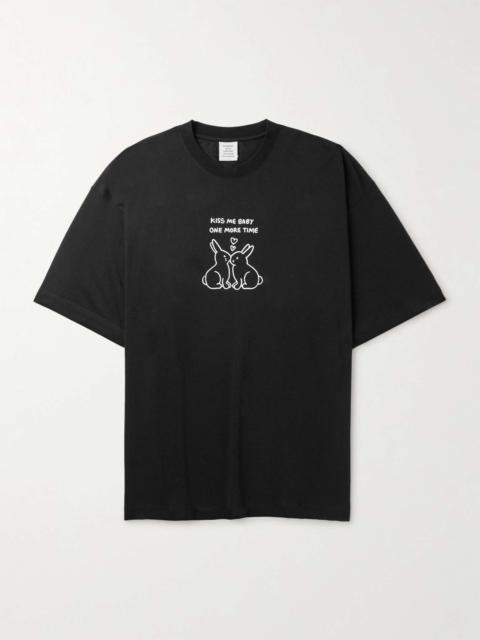 VETEMENTS Kissing Bunnies Printed Cotton-Jersey T-Shirt