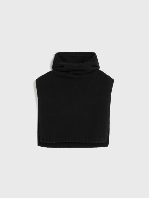 Totême Ribbed wool hoodie bib black