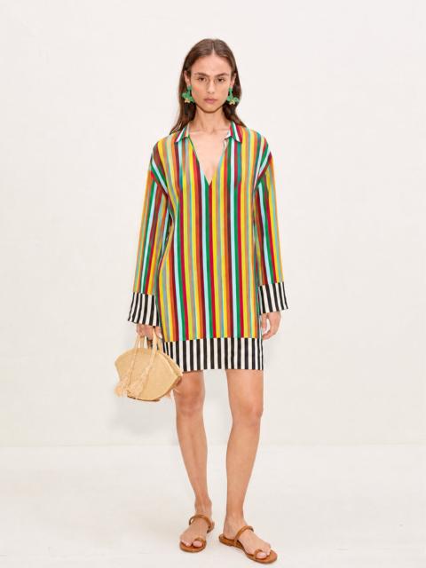 SIMONMILLER Diaz Mini Dress In Vibrant Multi Stripe