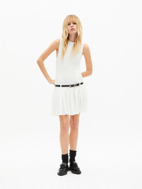 The Kooples SHORT DRESS IN ECRU PLEATED MESH