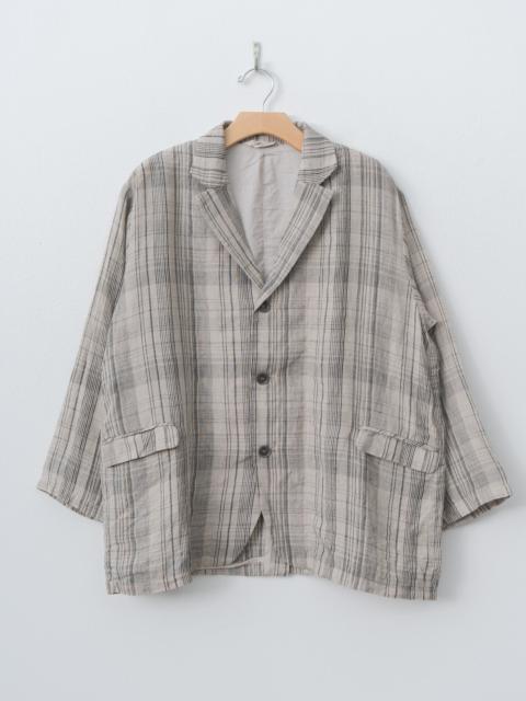 ICHI Antiquités Linen Check Jacket - Natural